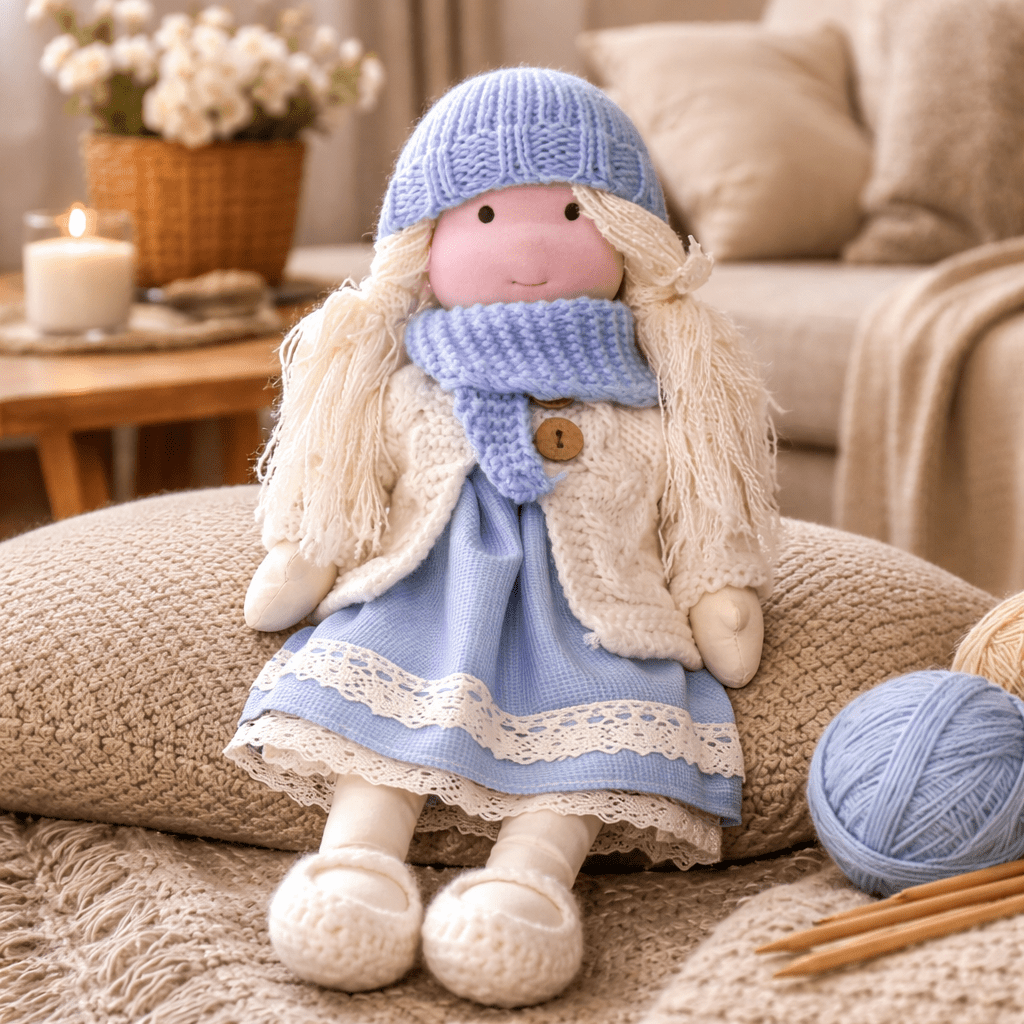 Cotton Waldorf Doll with Soft Plush Body – Ideal for Creative Play and Imaginative Toys