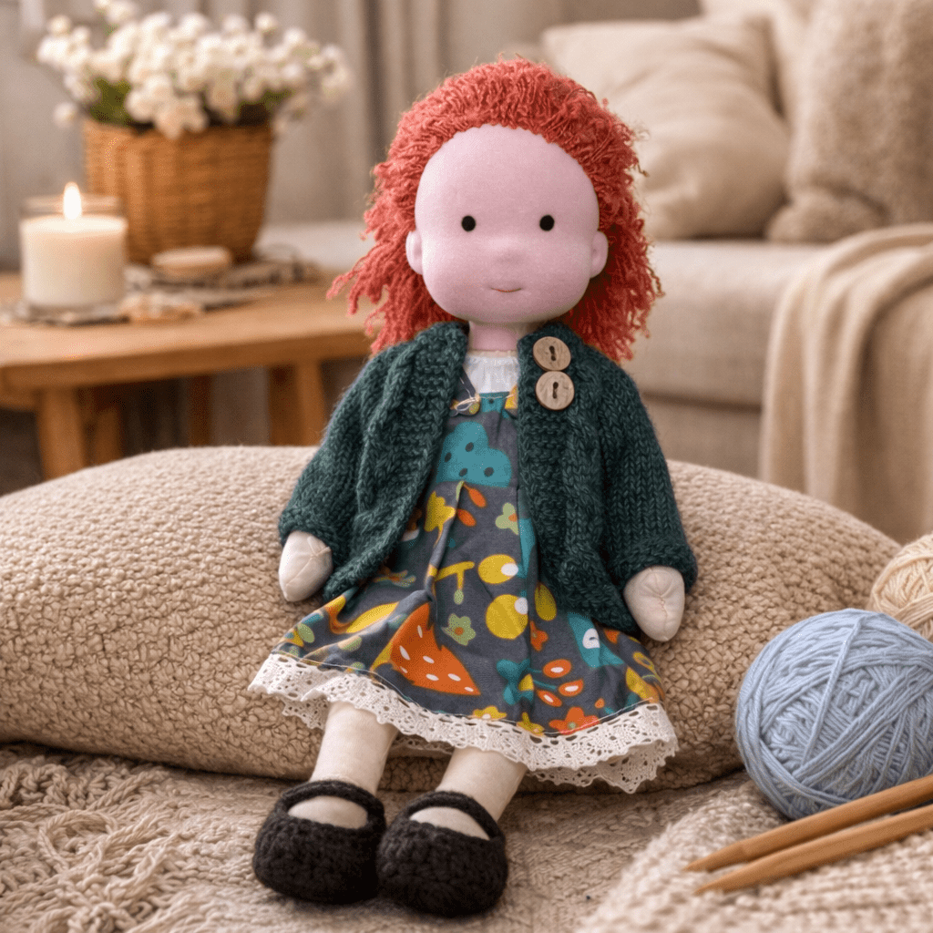 Cotton Waldorf Doll with Soft Plush Body – Ideal for Creative Play and Imaginative Toys