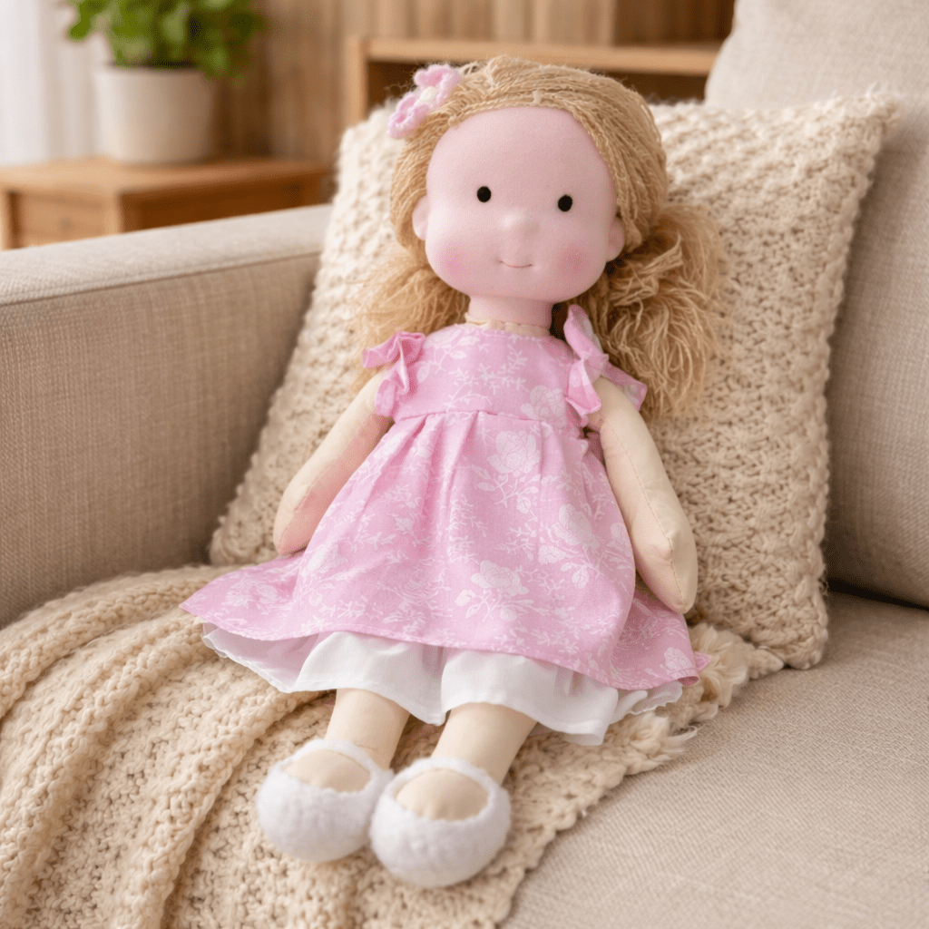 Cotton Waldorf Doll with Soft Plush Body – Ideal for Creative Play and Imaginative Toys