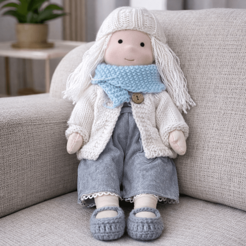 Cotton Waldorf Doll with Soft Plush Body – Ideal for Creative Play and Imaginative Toys