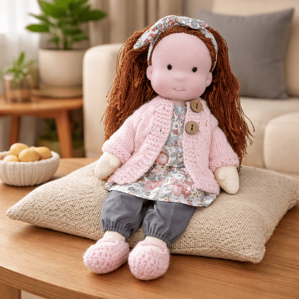 Cotton Waldorf Doll with Soft Plush Body – Ideal for Creative Play and Imaginative Toys