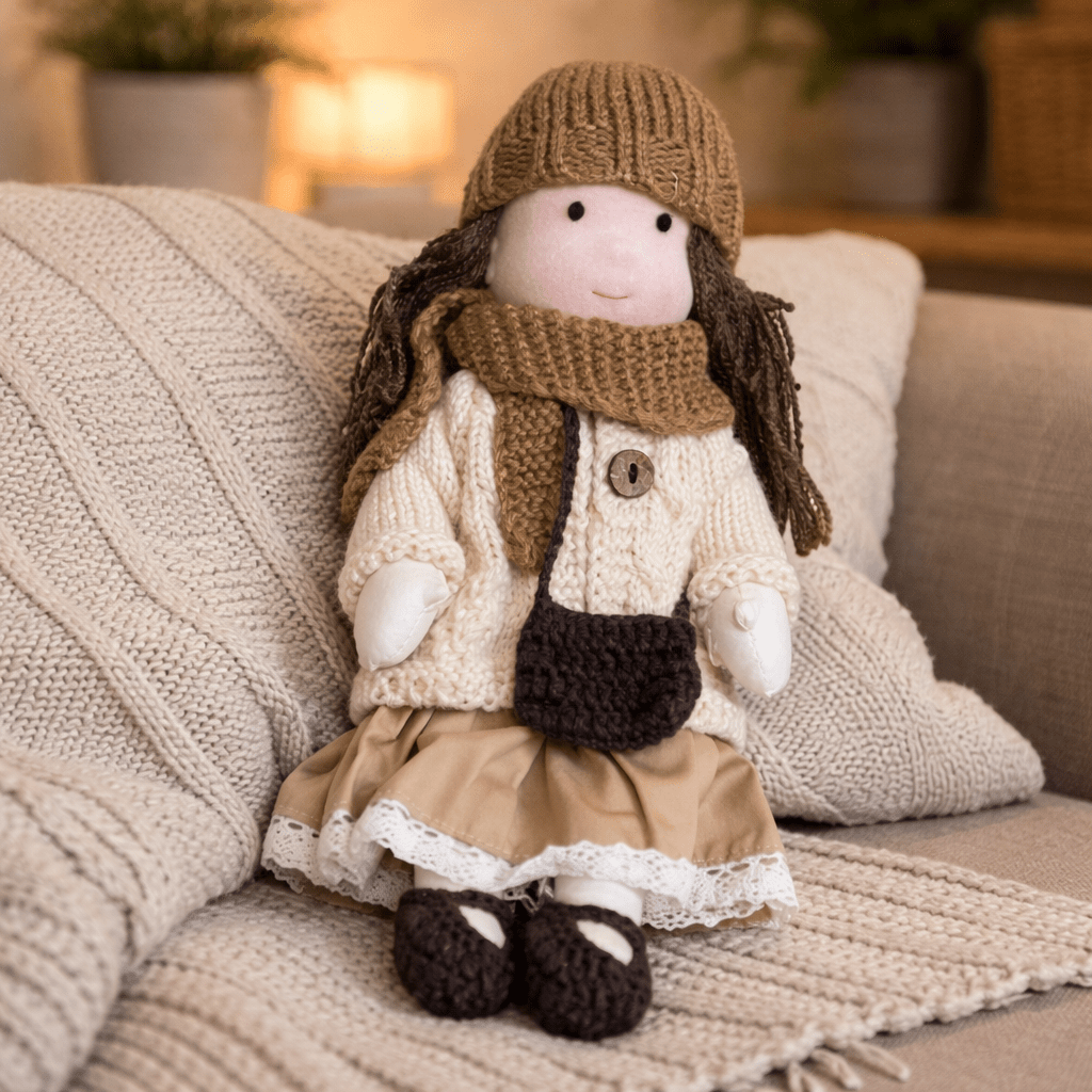 Cotton Waldorf Doll with Soft Plush Body – Ideal for Creative Play and Imaginative Toys