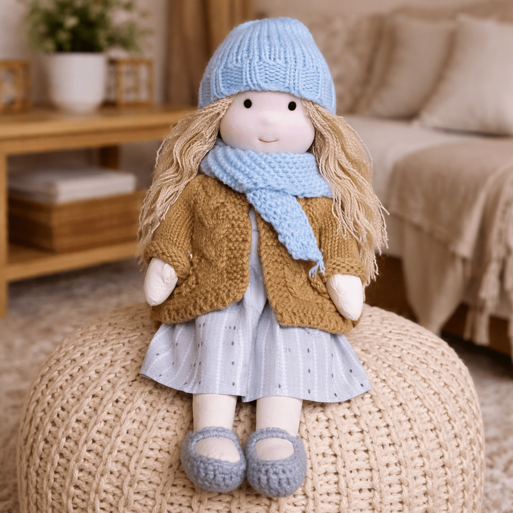 Cotton Waldorf Doll with Soft Plush Body – Ideal for Creative Play and Imaginative Toys