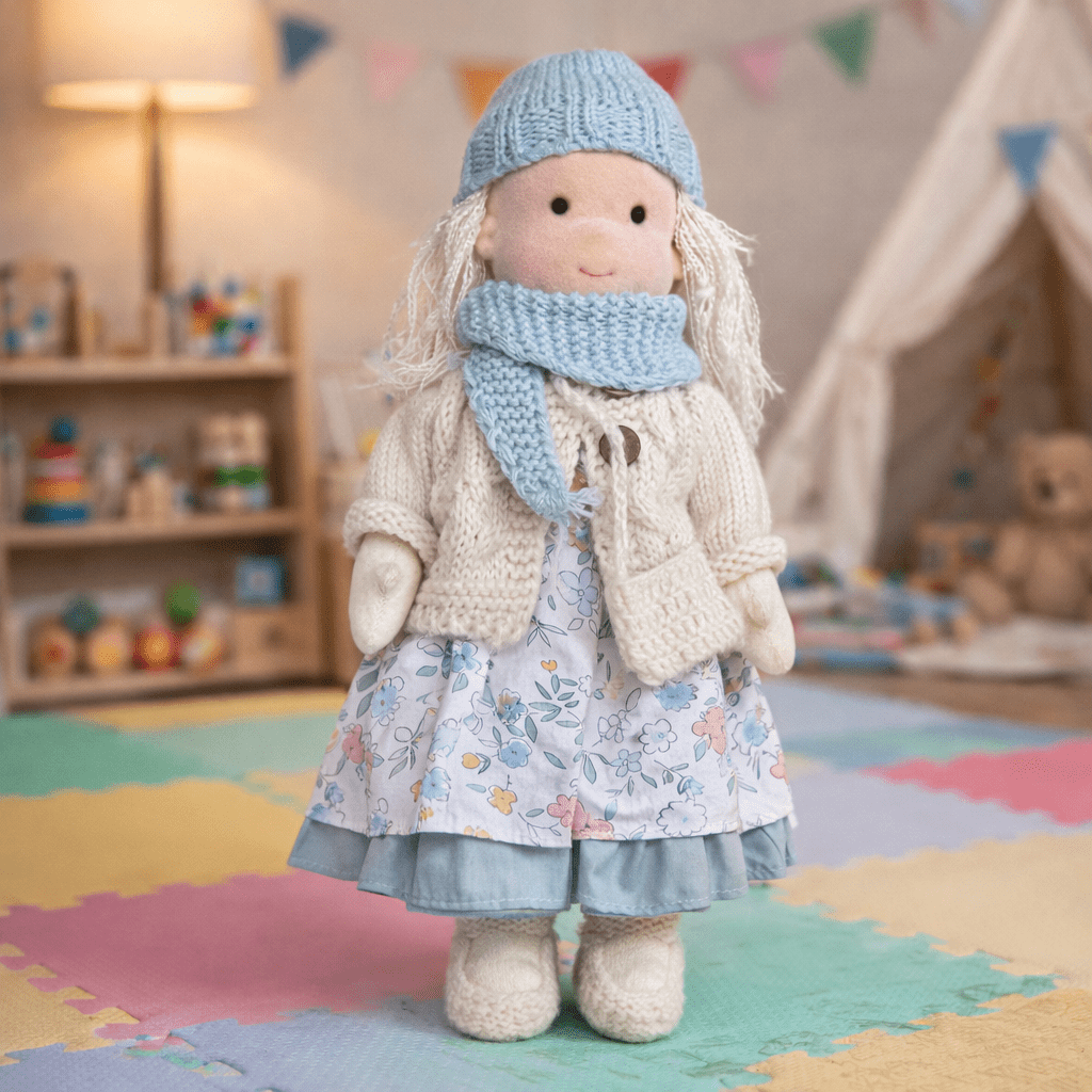 Cotton Waldorf Doll with Soft Plush Body – Ideal for Creative Play and Imaginative Toys