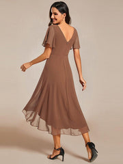 Daisy | A-Line V Neck High-Low Wedding Guest Dress