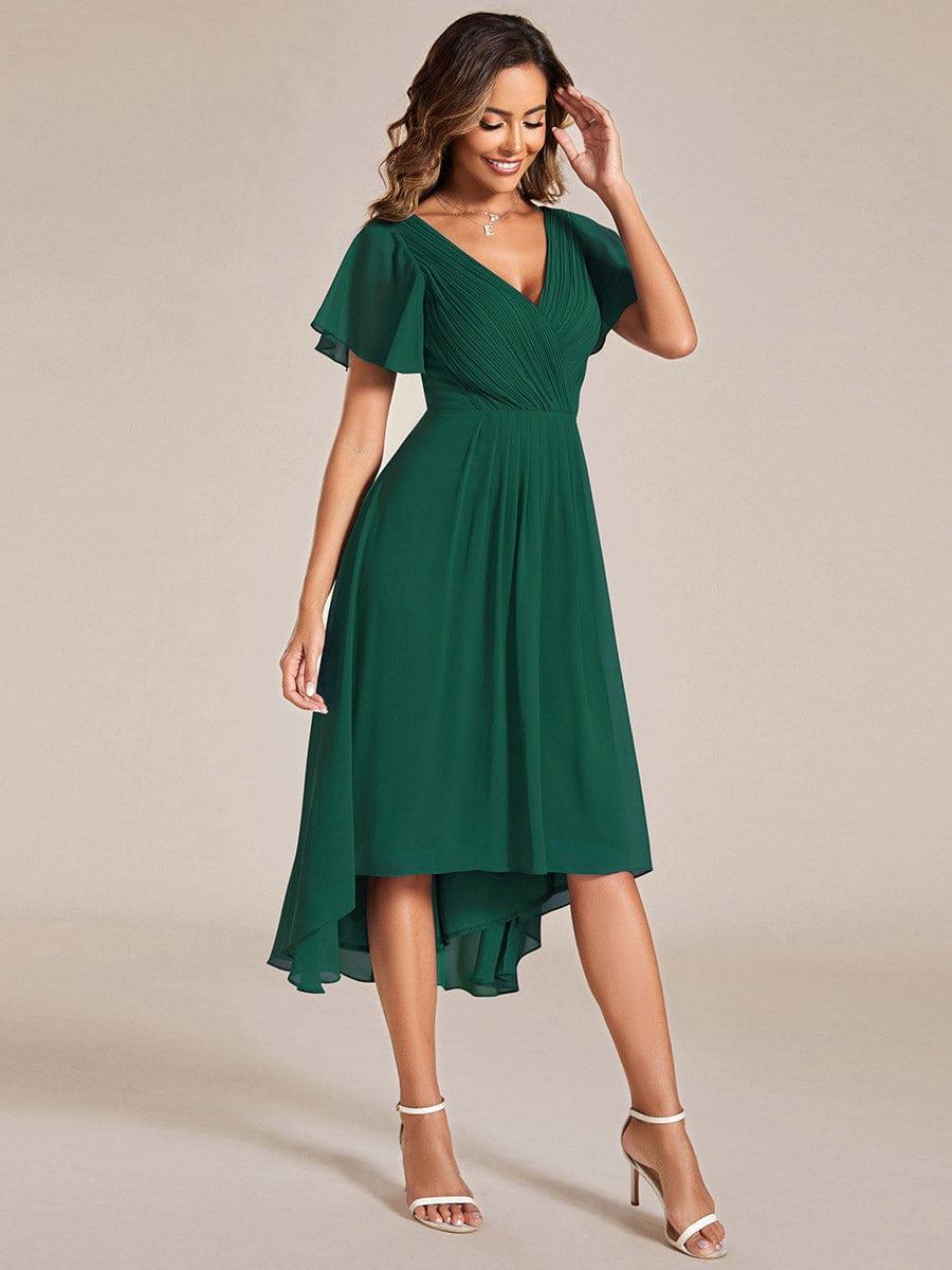 Daisy | A-Line V Neck High-Low Wedding Guest Dress