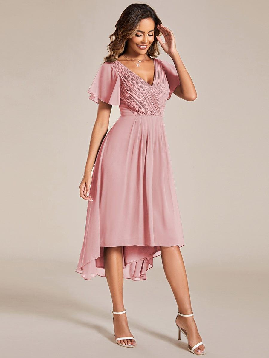 Daisy | A-Line V Neck High-Low Wedding Guest Dress