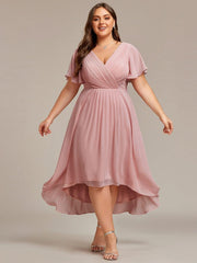 Daisy | A-Line V Neck High-Low Wedding Guest Dress