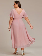 Daisy | A-Line V Neck High-Low Wedding Guest Dress