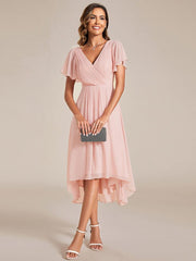 Daisy | A-Line V Neck High-Low Wedding Guest Dress