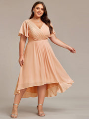 Daisy | A-Line V Neck High-Low Wedding Guest Dress