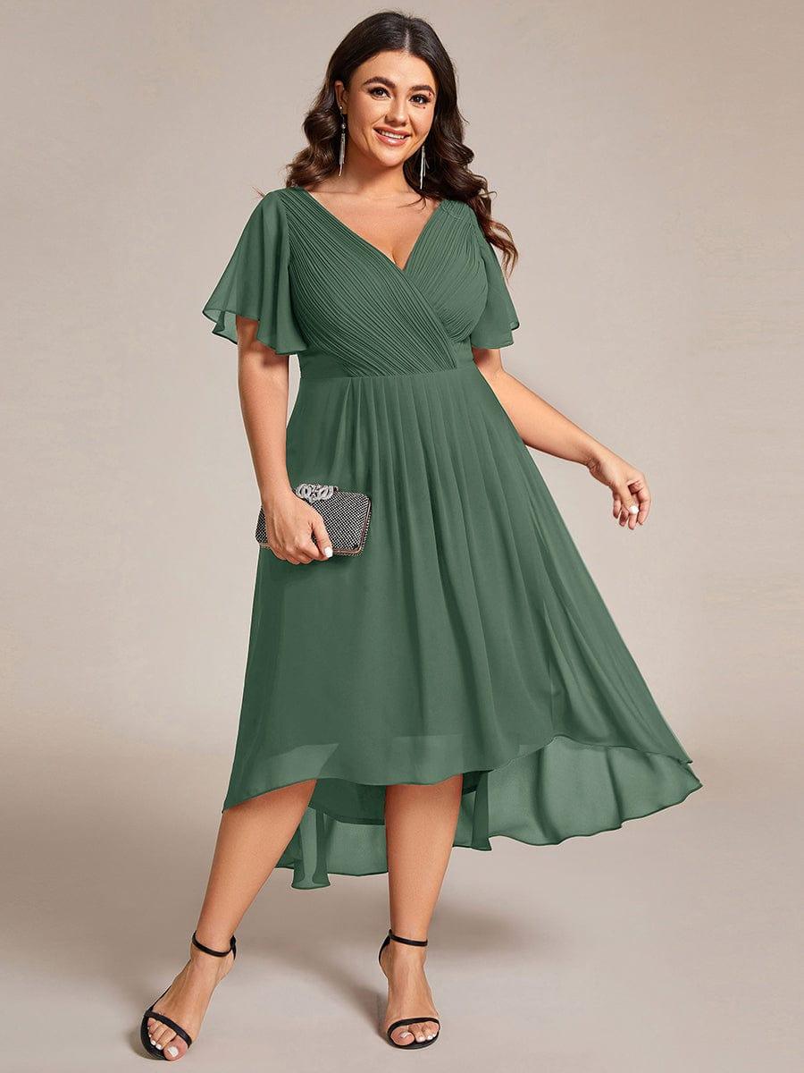 Daisy | A-Line V Neck High-Low Wedding Guest Dress