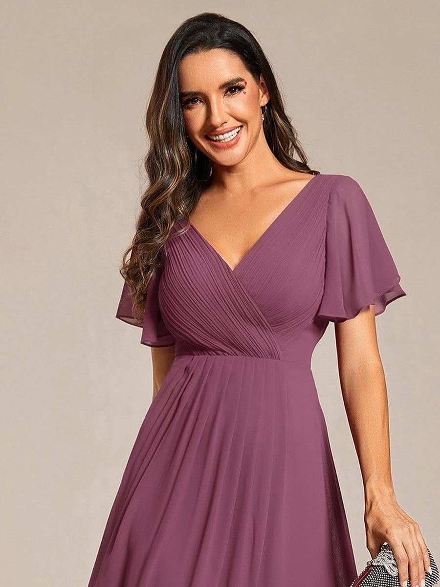 Daisy | A-Line V Neck High-Low Wedding Guest Dress