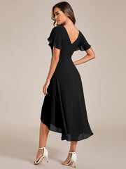 Daisy | A-Line V Neck High-Low Wedding Guest Dress