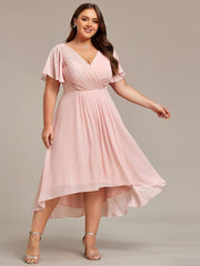 Daisy | A-Line V Neck High-Low Wedding Guest Dress