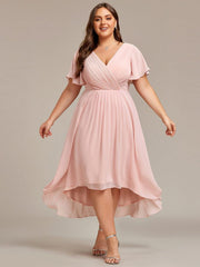 Daisy | A-Line V Neck High-Low Wedding Guest Dress