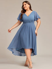 Daisy | A-Line V Neck High-Low Wedding Guest Dress