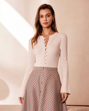 Edith | Relaxed Fit Ribbed Holiday Knit Top