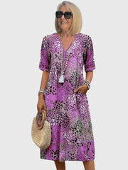 Elara | Fitted Floral Print Midi Dress
