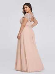 Elara | Lace Cap Sleeve Maxi Bridesmaid Dress Mother of the Bride Outfits