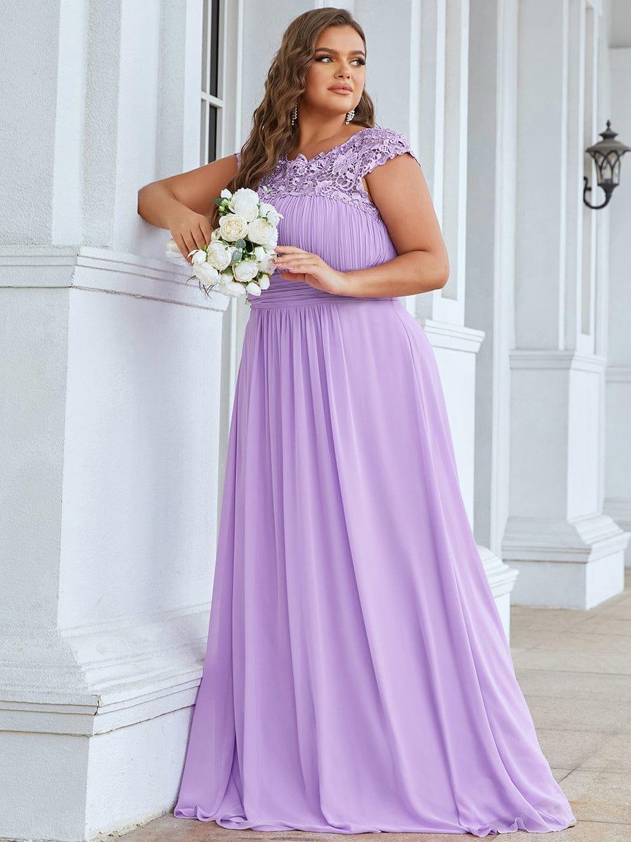 Elara | Lace Cap Sleeve Maxi Bridesmaid Dress Mother of the Bride Outfits