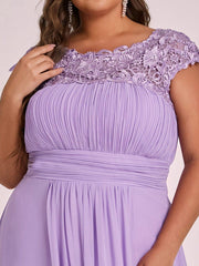 Elara | Lace Cap Sleeve Maxi Bridesmaid Dress Mother of the Bride Outfits
