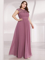 Elara | Lace Cap Sleeve Maxi Bridesmaid Dress Mother of the Bride Outfits
