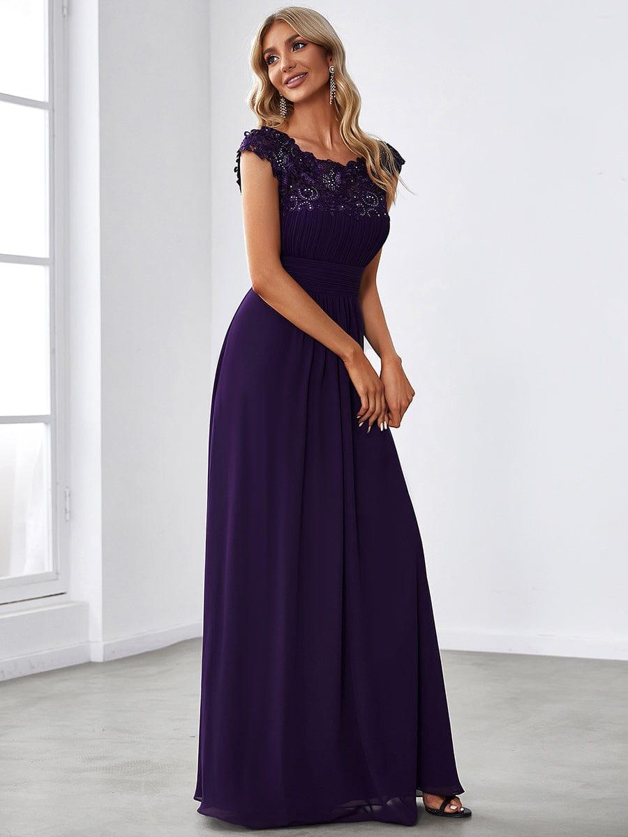 Elara | Lace Cap Sleeve Maxi Bridesmaid Dress Mother of the Bride Outfits