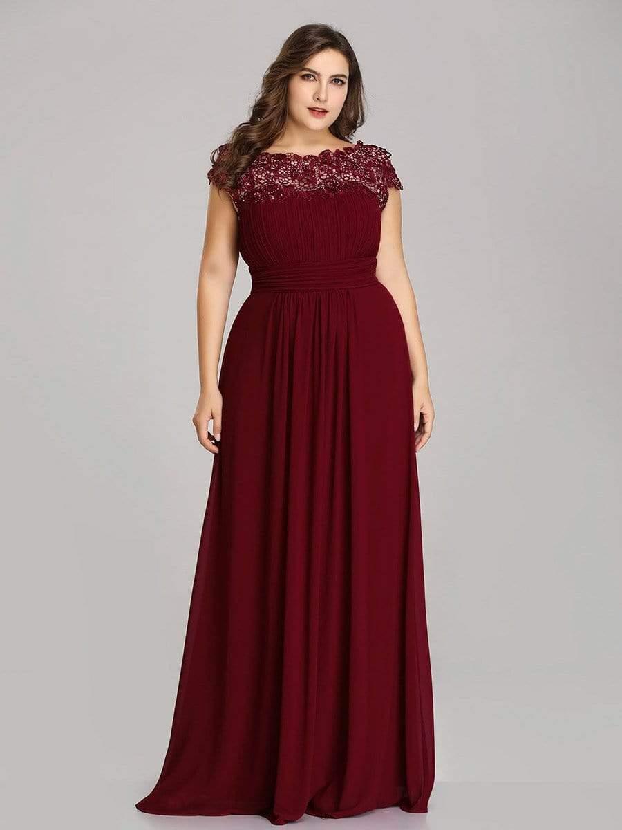 Elara | Lace Cap Sleeve Maxi Bridesmaid Dress Mother of the Bride Outfits