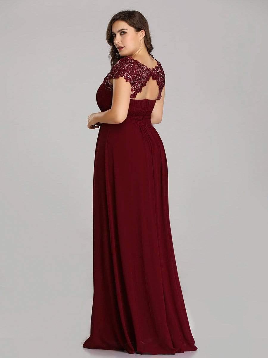 Elara | Lace Cap Sleeve Maxi Bridesmaid Dress Mother of the Bride Outfits