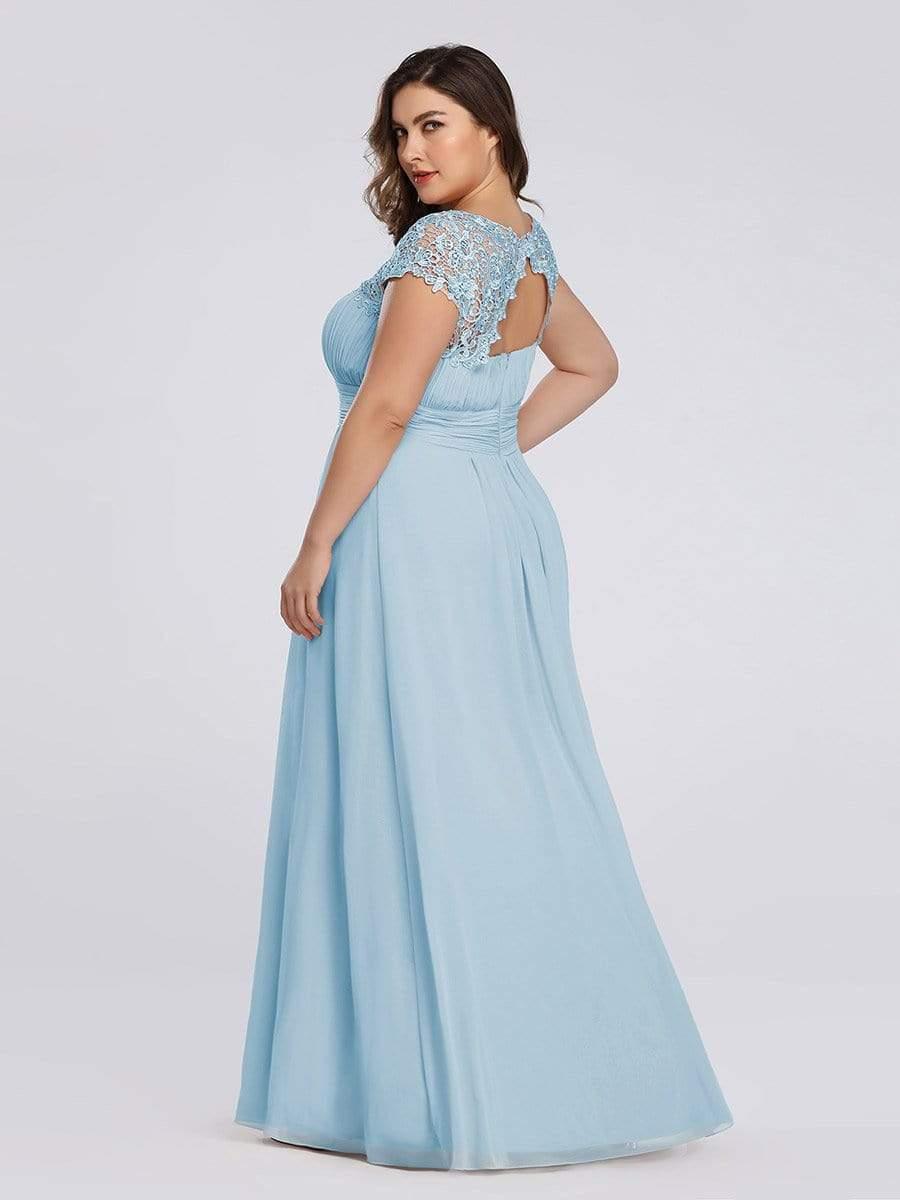 Elara | Lace Cap Sleeve Maxi Bridesmaid Dress Mother of the Bride Outfits