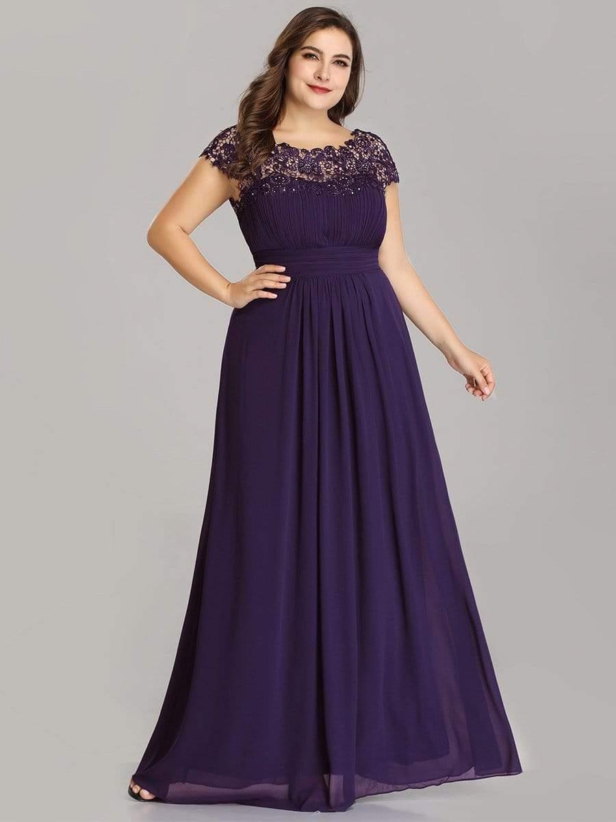 Elara | Lace Cap Sleeve Maxi Bridesmaid Dress Mother of the Bride Outfits