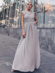 Elara | Lace Cap Sleeve Maxi Bridesmaid Dress Mother of the Bride Outfits