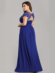 Elara | Lace Cap Sleeve Maxi Bridesmaid Dress Mother of the Bride Outfits