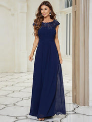 Elara | Lace Cap Sleeve Maxi Bridesmaid Dress Mother of the Bride Outfits