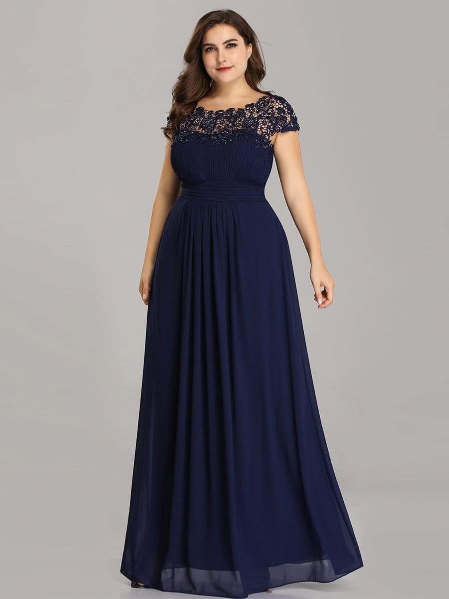 Elara | Lace Cap Sleeve Maxi Bridesmaid Dress Mother of the Bride Outfits