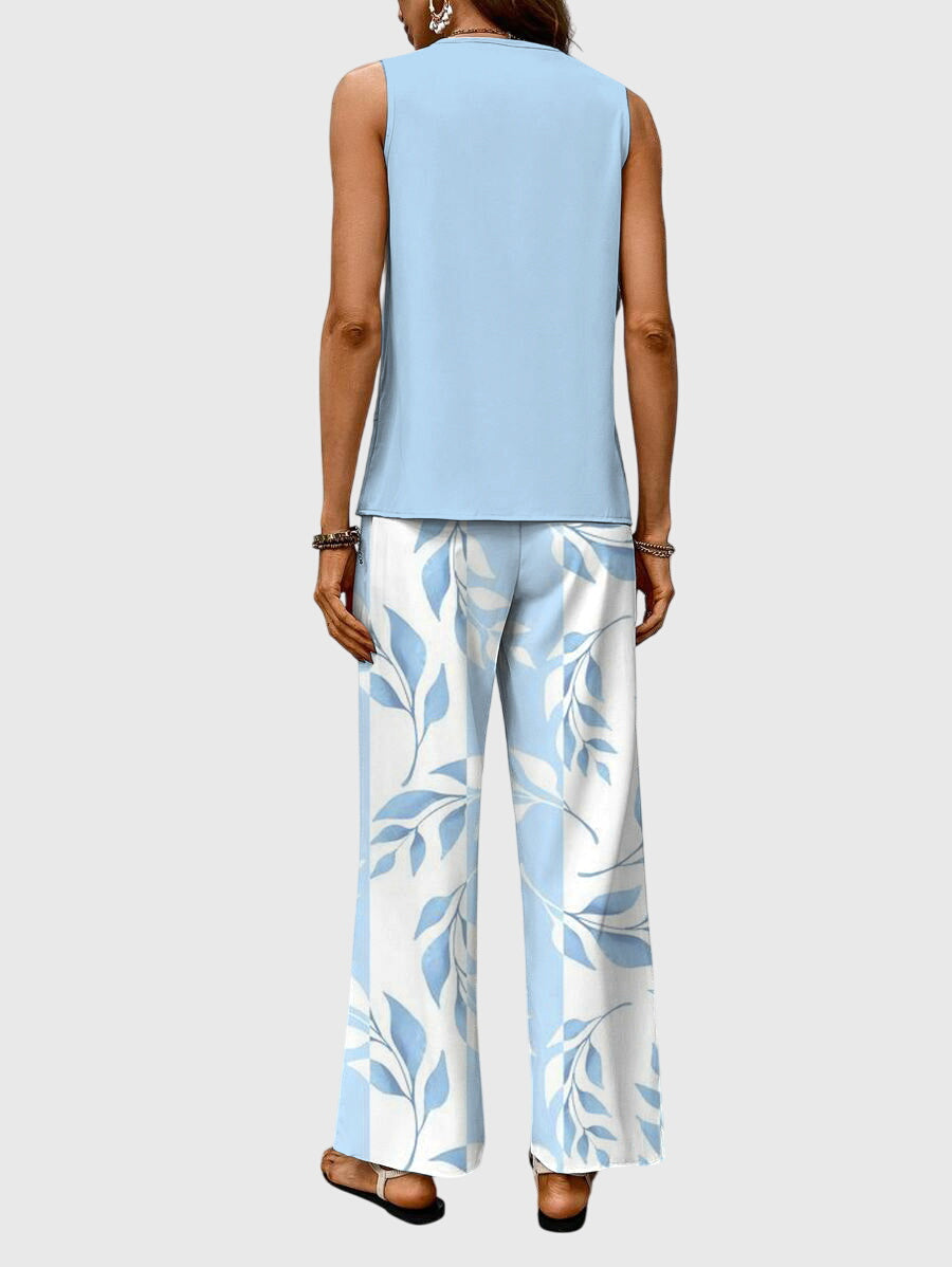 Estella | Relaxed Fit Printed Square Neck Two-Piece Set