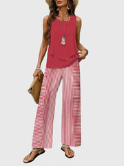 Estella | Relaxed Fit Printed Square Neck Two-Piece Set