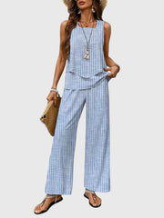 Estella | Relaxed Fit Printed Square Neck Two-Piece Set