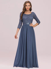 Eva | Ruched Waist A-Line Lace Mother of the Bride Outfits
