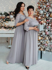 Eva | Ruched Waist A-Line Lace Mother of the Bride Outfits