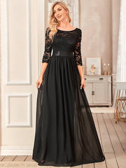 Eva | Ruched Waist A-Line Lace Mother of the Bride Outfits