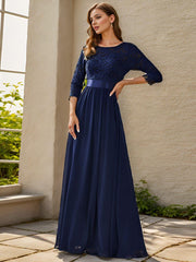 Eva | Ruched Waist A-Line Lace Mother of the Bride Outfits