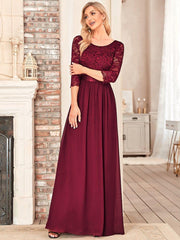 Eva | Ruched Waist A-Line Lace Mother of the Bride Outfits