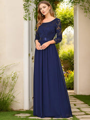 Eva | Ruched Waist A-Line Lace Mother of the Bride Outfits