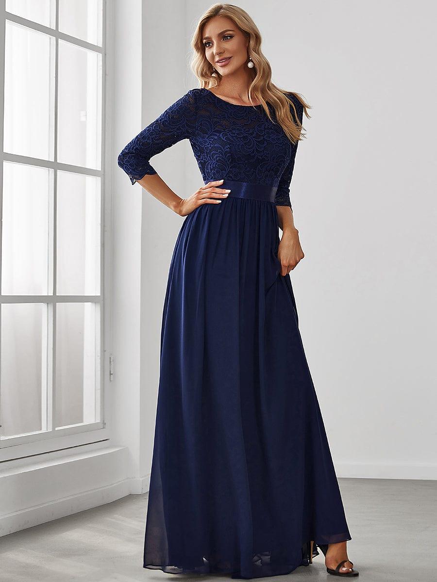 Eva | Ruched Waist A-Line Lace Mother of the Bride Outfits