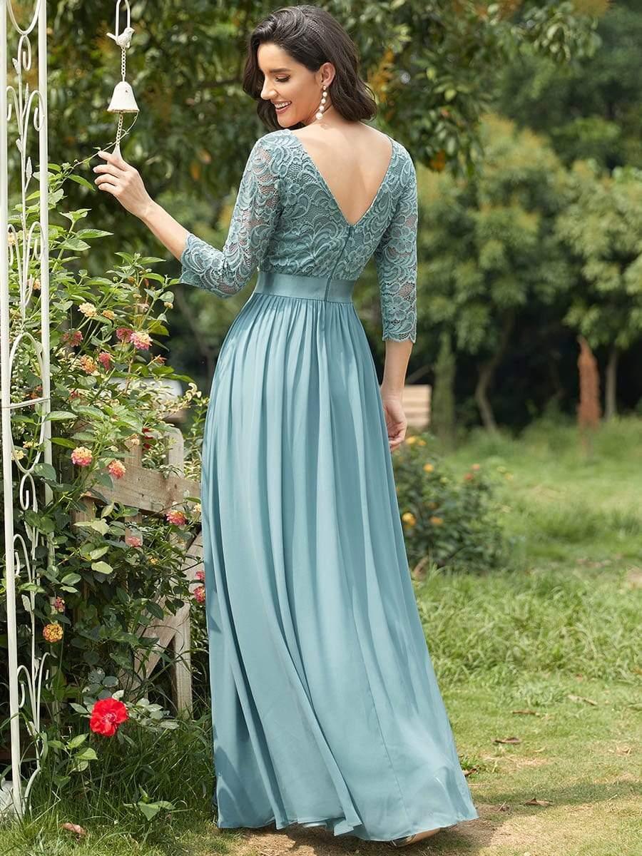Eva | Ruched Waist A-Line Lace Mother of the Bride Outfits
