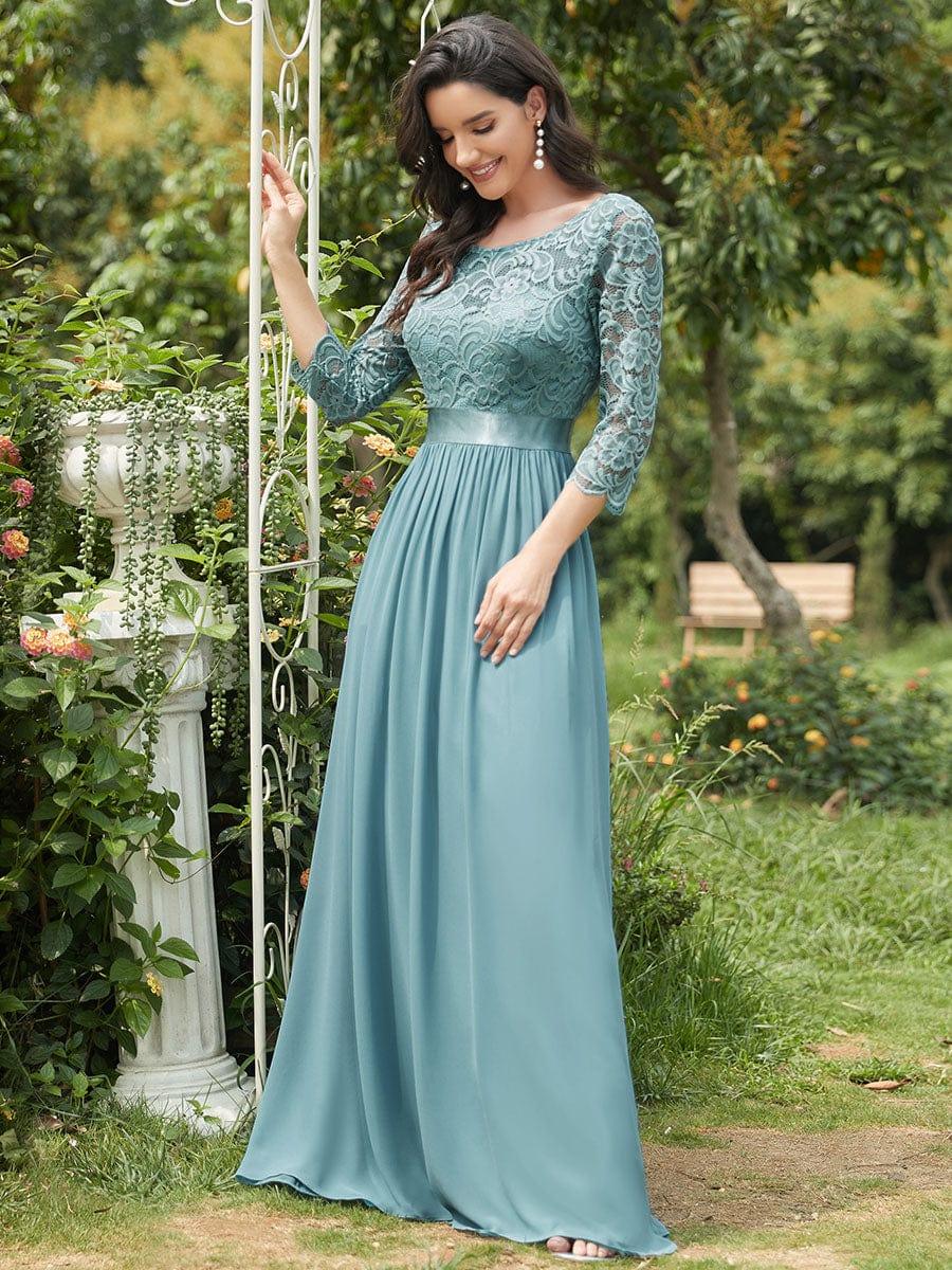 Eva | Ruched Waist A-Line Lace Mother of the Bride Outfits
