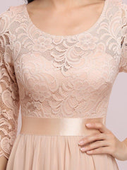 Eva | Ruched Waist A-Line Lace Mother of the Bride Outfits