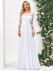 Eva | Ruched Waist A-Line Lace Mother of the Bride Outfits
